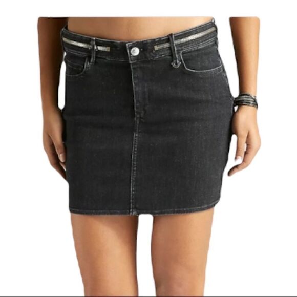 Joan Smalls True Religion Black Denim Mini - Picture 1 of 11